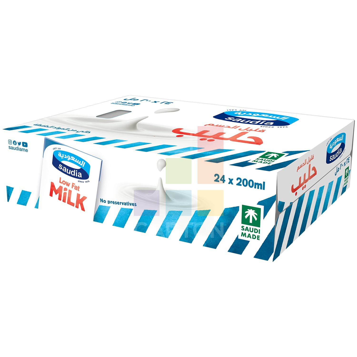 Saudia Milk Low Fat 24*200ml